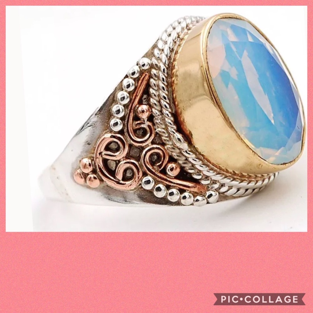 💠6CT FIRE OPALITE RING•925SS•COPPER•BRASS💠